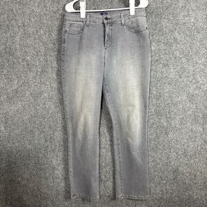 NYDJ Jeans Womens Size 12 Grey Boyfriend Beaded Pockets Modern Stretch